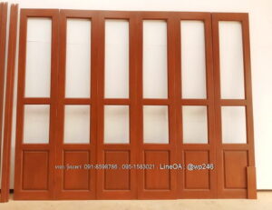 ประตูไม้สักบานเฟี้ยม A30