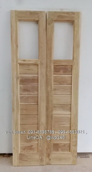 ประตูไม้สักบานเฟี้ยม A36