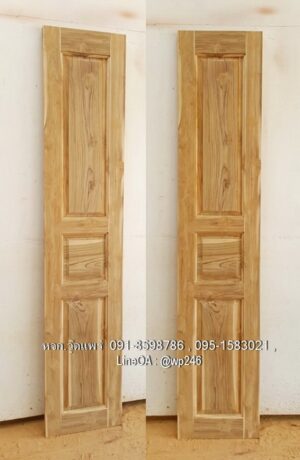 Alternative view of ประตูไม้สักบานเฟี้ยม A41