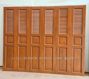 Alternative view of ประตูไม้สักบานเฟี้ยม A42