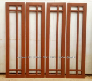 ประตูไม้สักบานเฟี้ยม A45