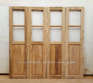 Alternative view of ประตูไม้สักบานเฟี้ยม A46